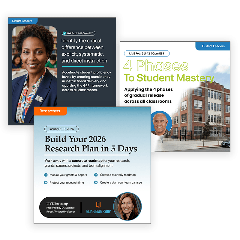 A spread of webinar registration ad creatives from past events